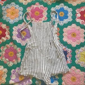 Billabong striped overall shorts